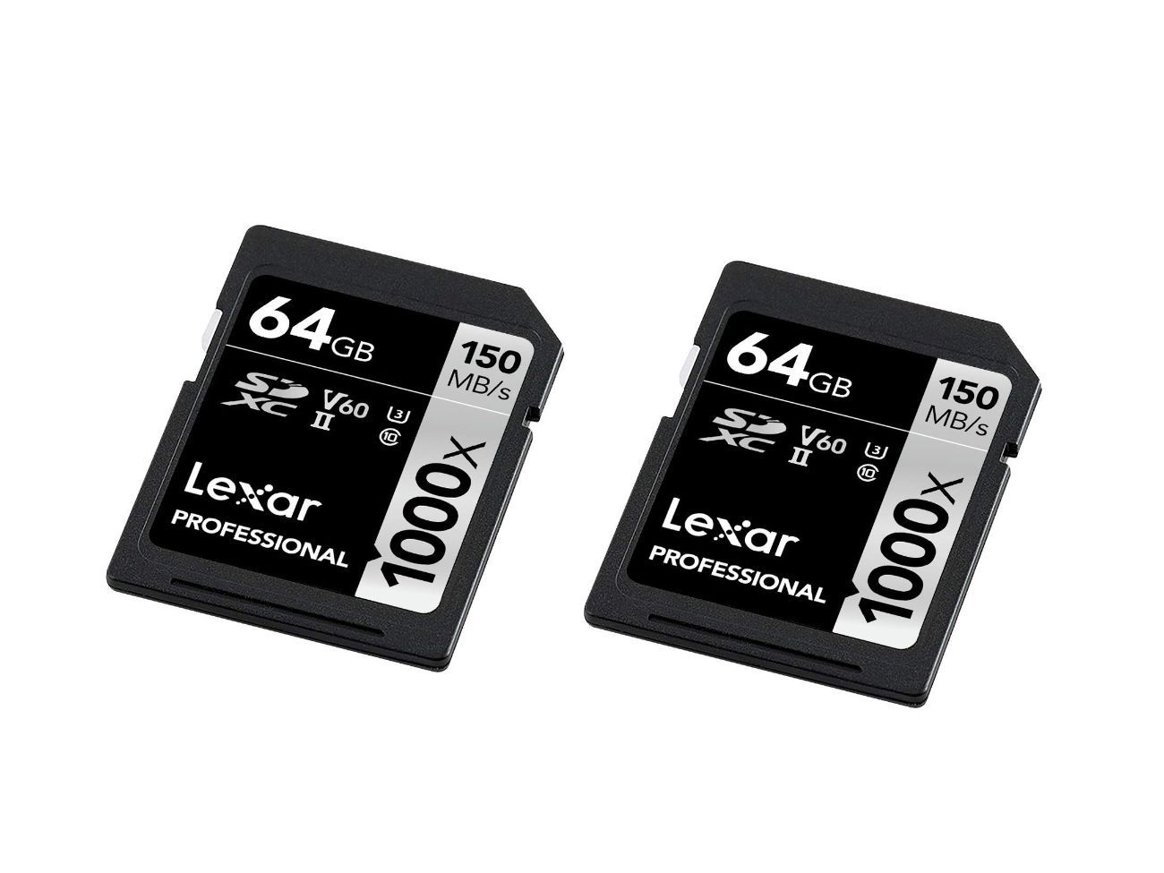 Twin pack 64gb sd card lexar professional 150mb/s