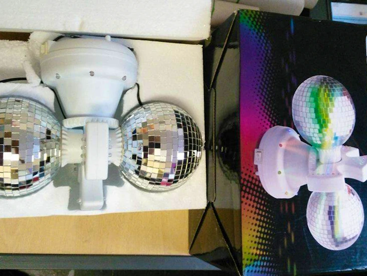 Twin rotating led disco ball