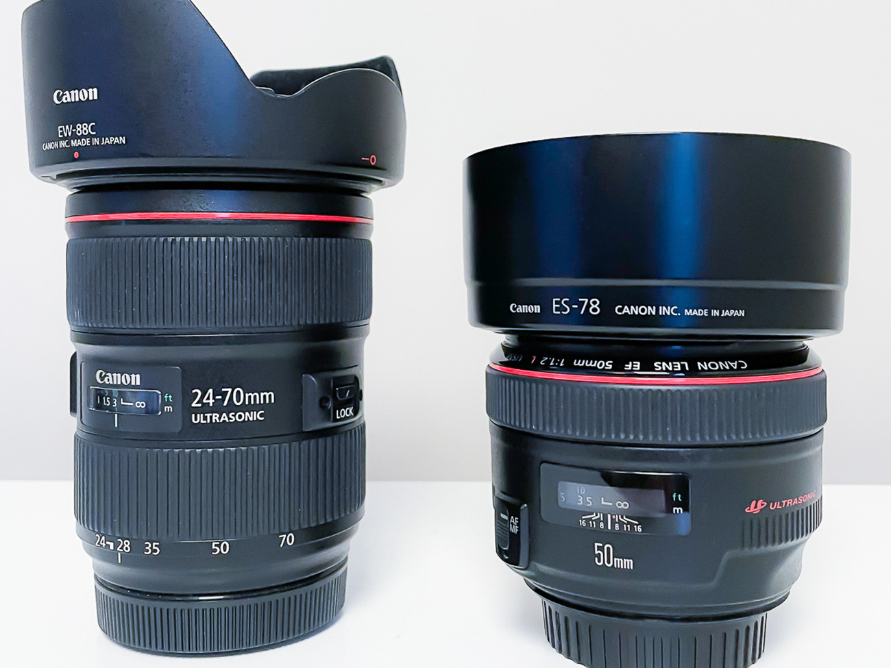 Two canon lens:  24mm & 50mm