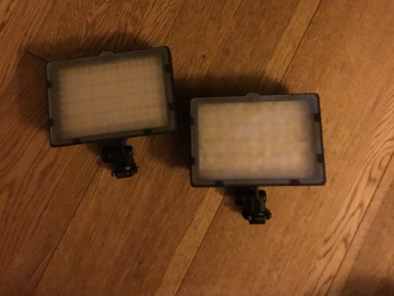 Two dimable on camera led lights