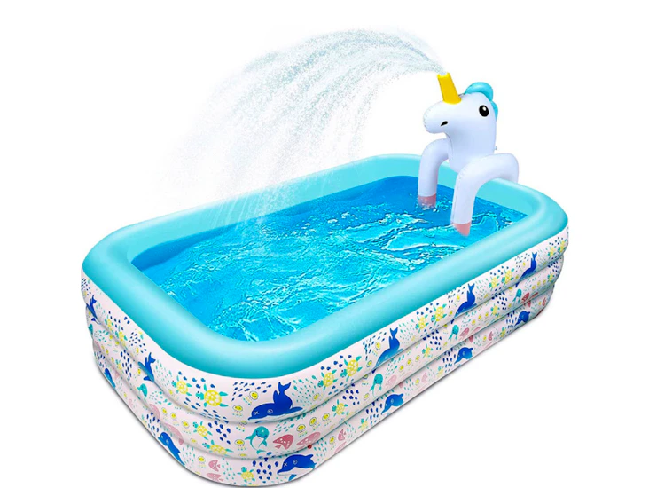Unicorn sprinkler pool