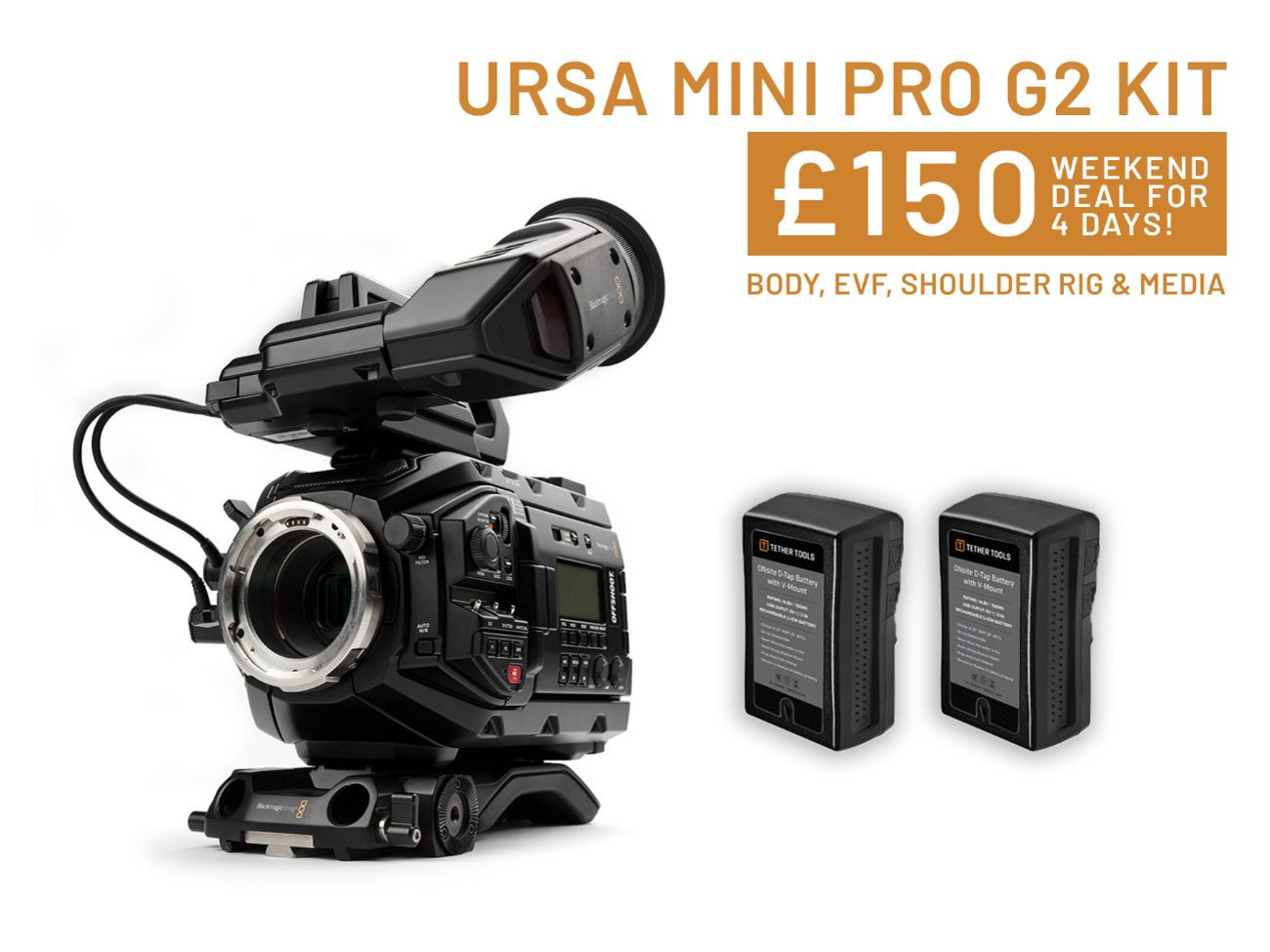 Ursa mini pro g2 4.6k kit / shoulder rig, evf, blackmagic