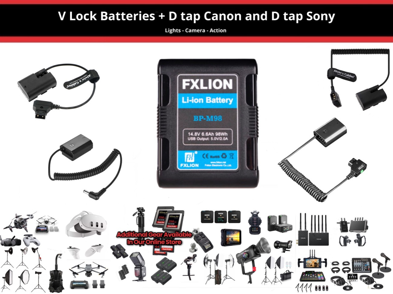 V lock battery + d tap 
