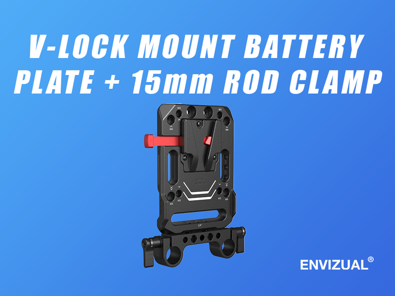 V lock mount battery plate + 15mm rod clamp