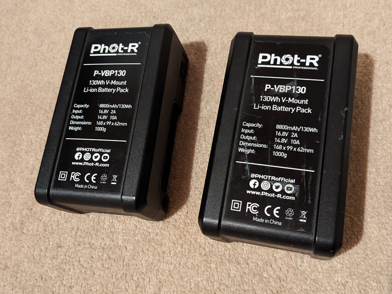 V mount battery 130wh