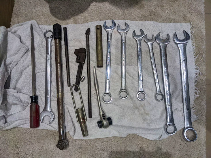 Various sized wrenches