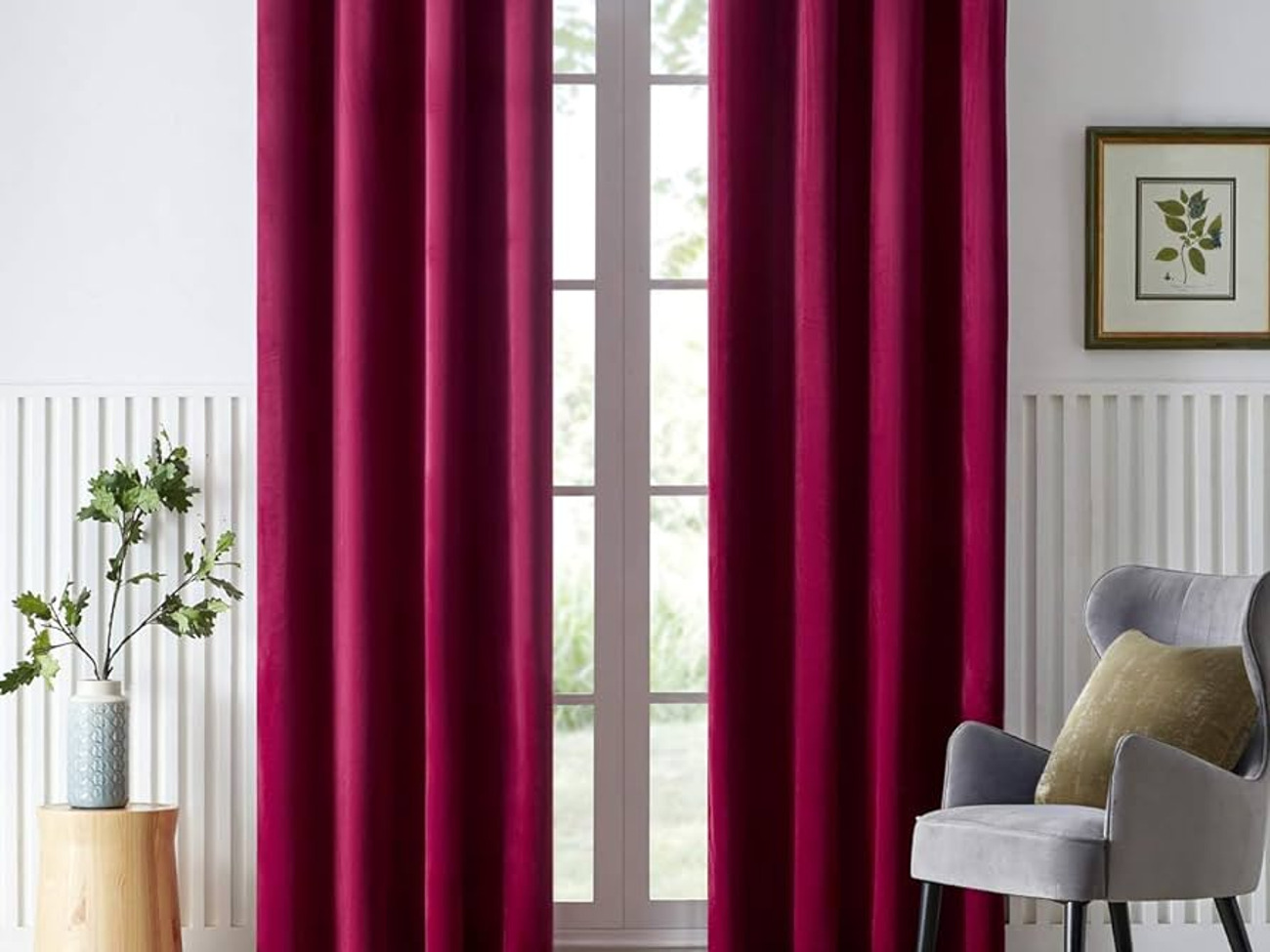 Velvet blackout curtains with eyelets, perfect for decor 