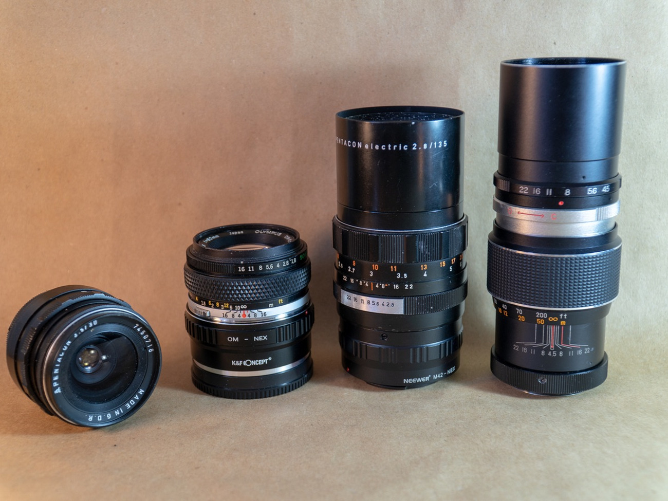 Vintage lens bundle with sony e mount adapters