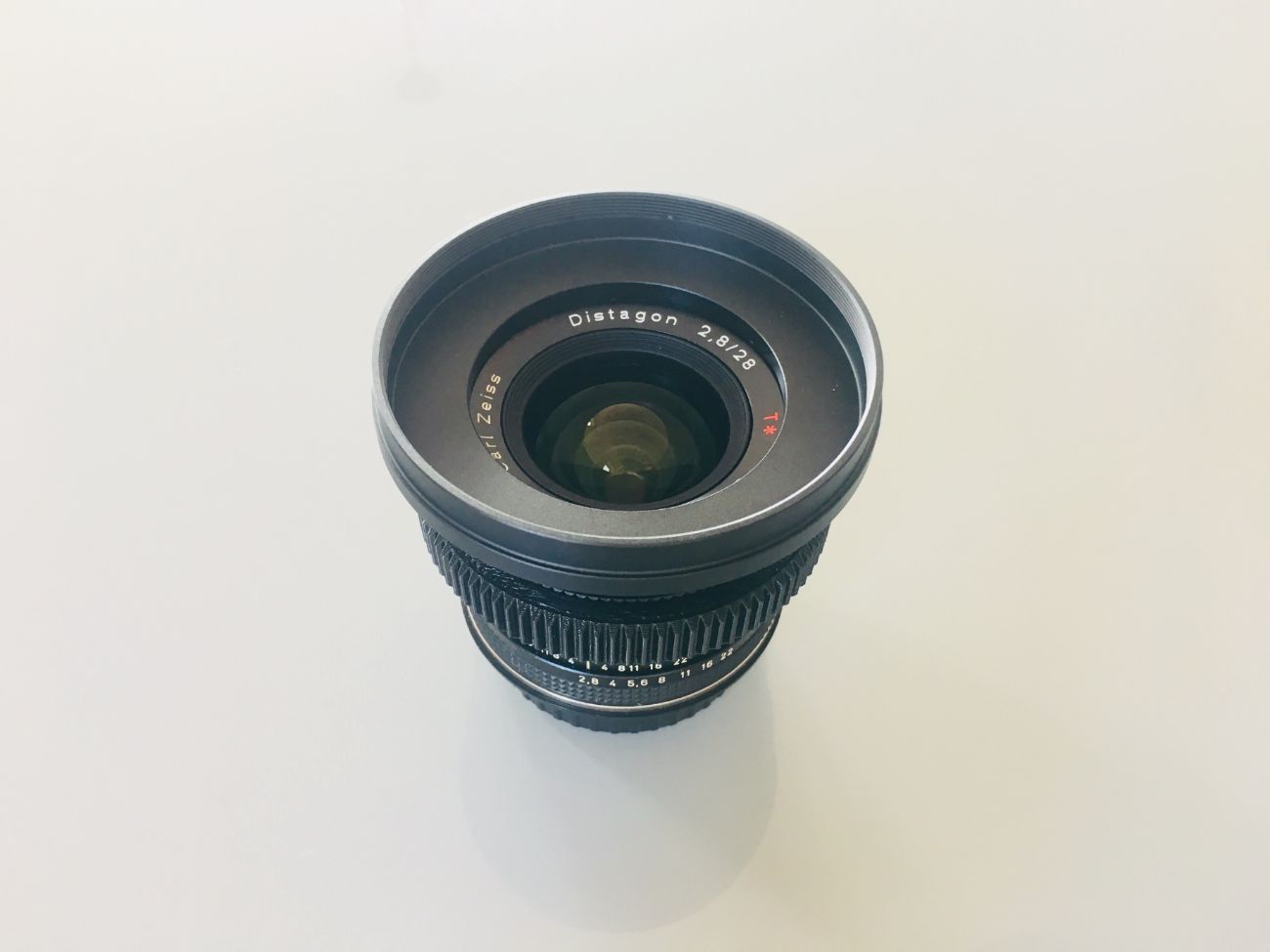 Vintage zeiss contax 28mm lens ef (canon) mount 