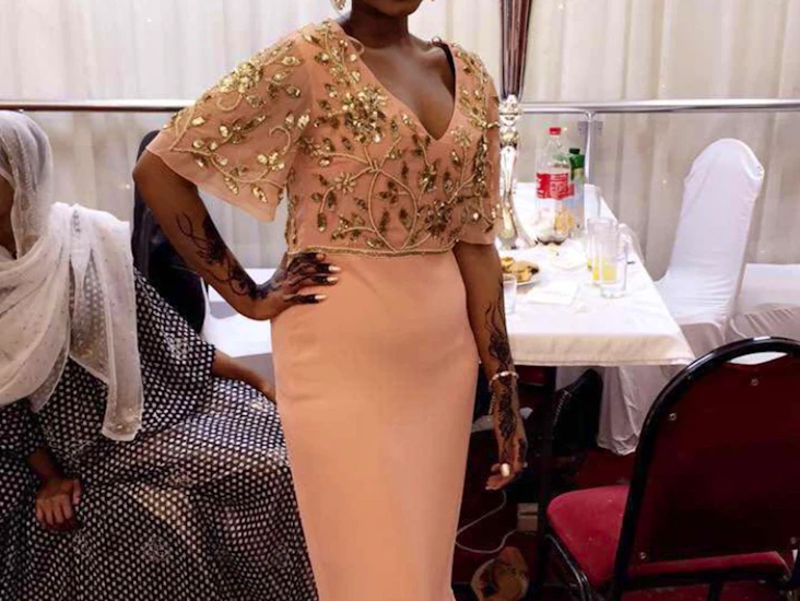 Virgos lounge embroidered peach dress size 10