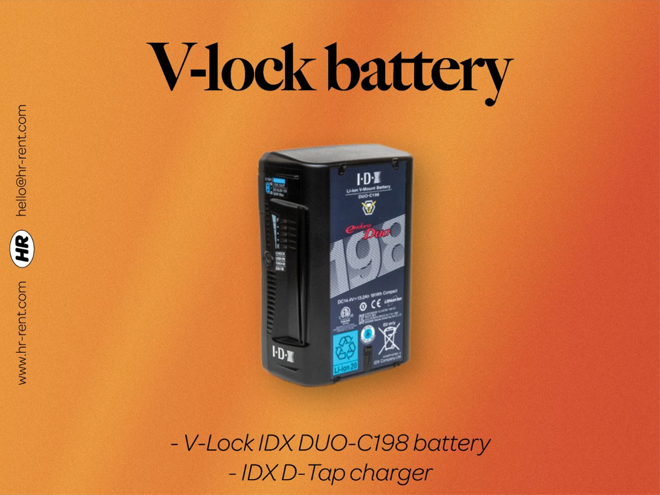 V-lock battery idx duo-c198 200wh