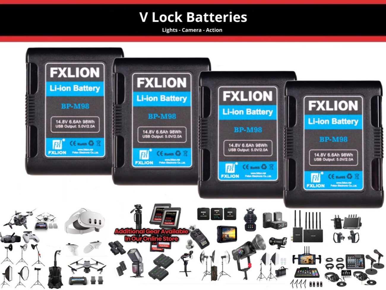 V-mount v-lock battery