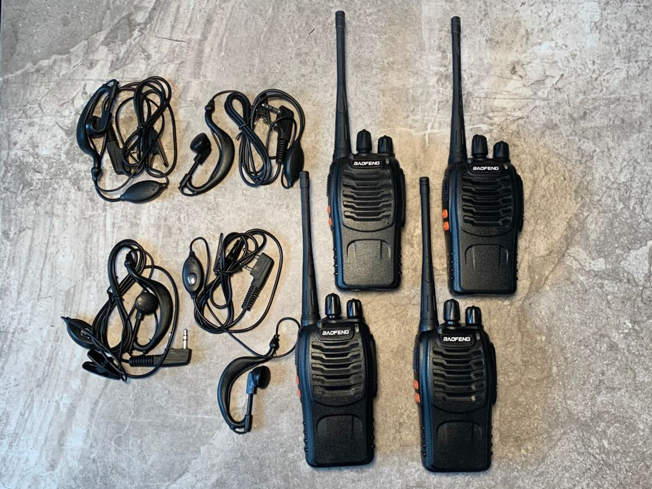 Walkie talkies with earpieces events film production camera