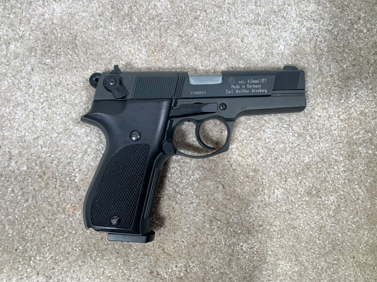 Walther pistol - replica 9mm handgun - prop gun