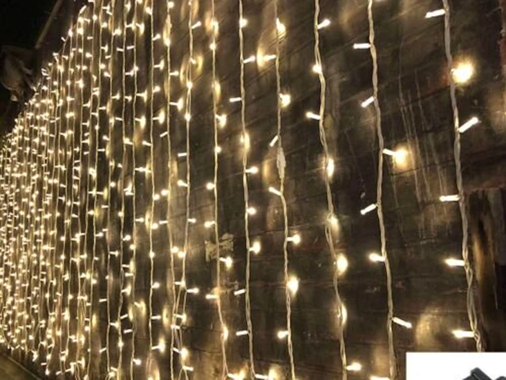 Warm white 6x3m led fairy light curtain