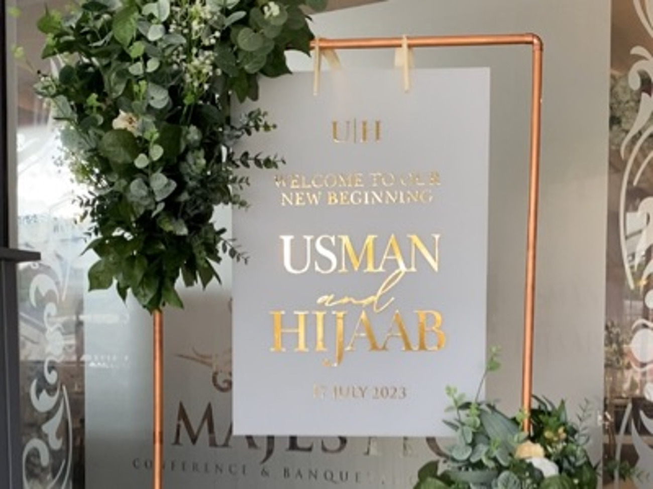 Wedding welcome sign the botanical