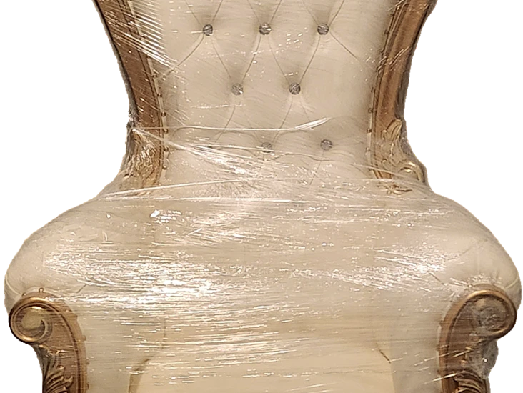 White and gold single throne chair