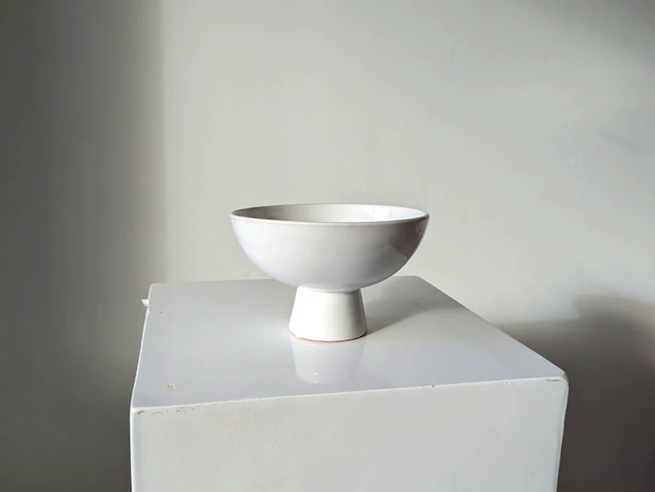 White ceramic compote