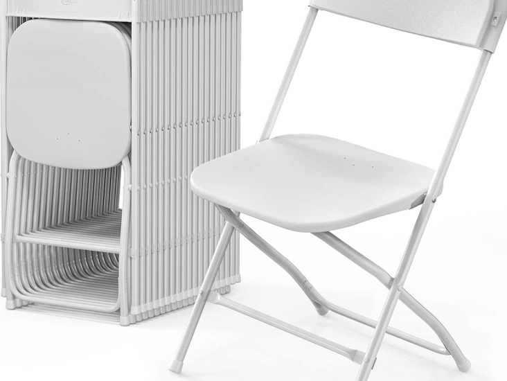 White folding chairs