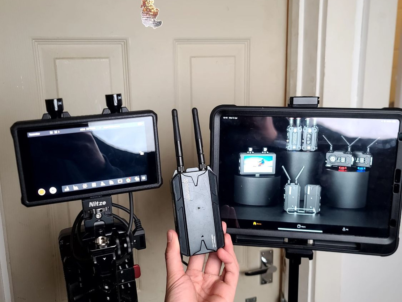 Wireless follow focus and directors monitor kit