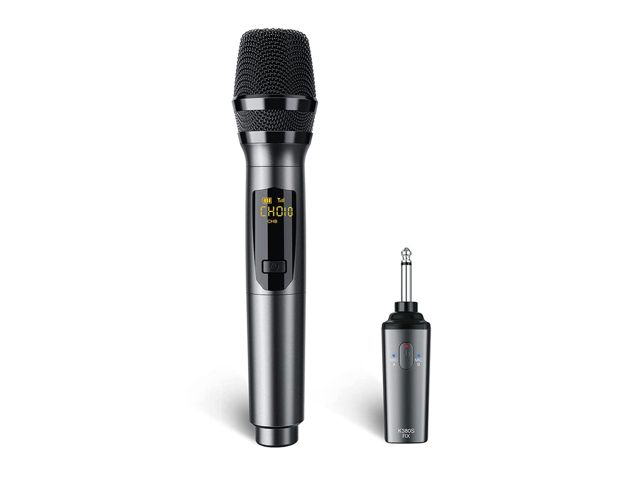 Wireless microphone battery powered system - one microphone