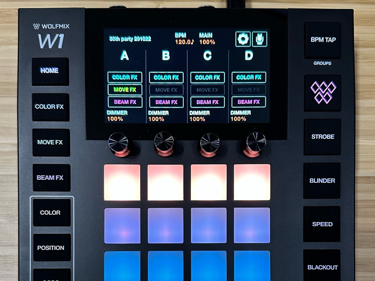 Wolfmix w1 dmx lighting controller for shows, events, dj