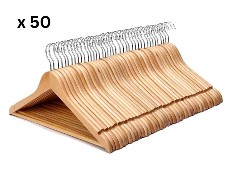 Wooden hangers - set of 50 clothing hangers/ coat hangers