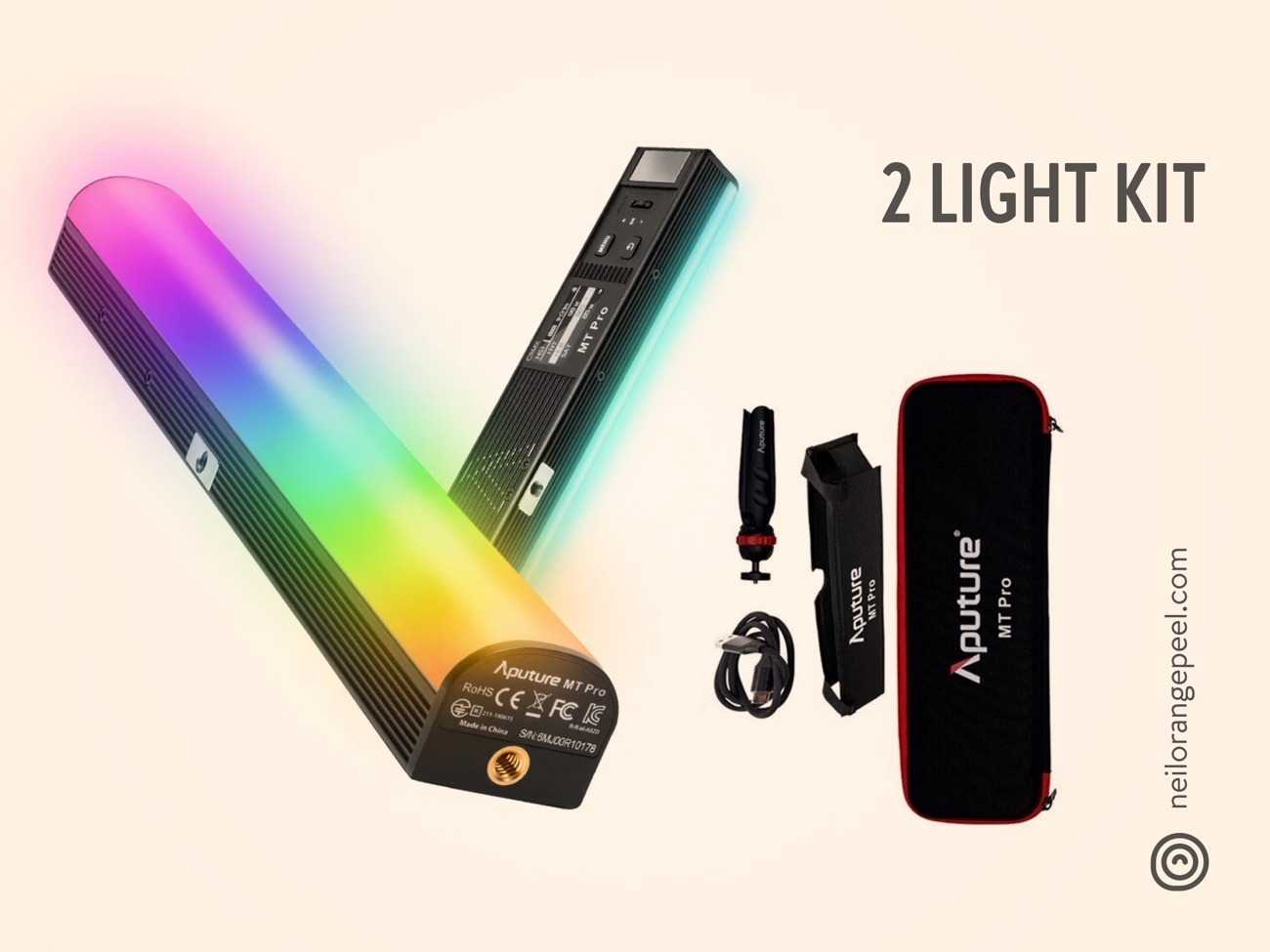 X2 aputure mt pro 36 rgbww pixel tube light kit