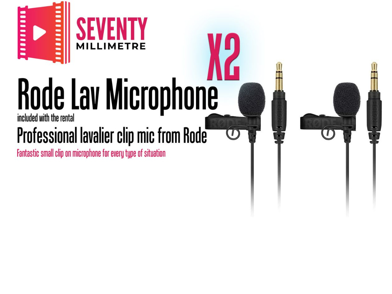 X2 rode lavalier go microphone