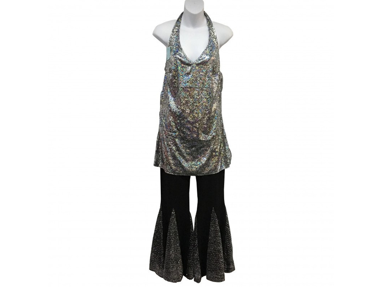 X242 1970's blouse, silver holographic halter