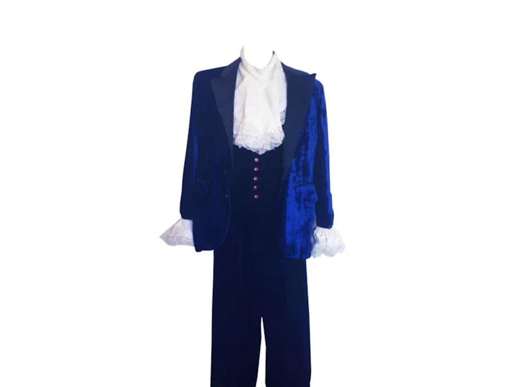 X55 1960's blue velvet suit