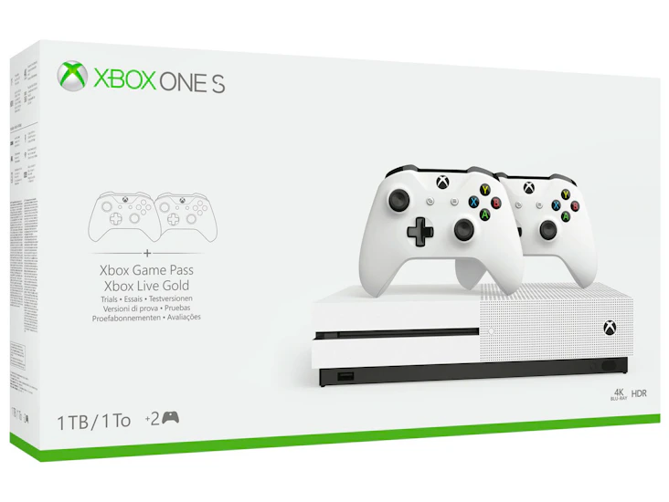 Xbox one s 1tb console with 2 controllers