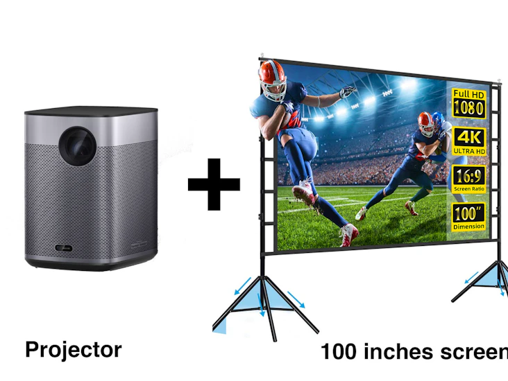 Xgimi halo+ portable projector + 100 inches screen