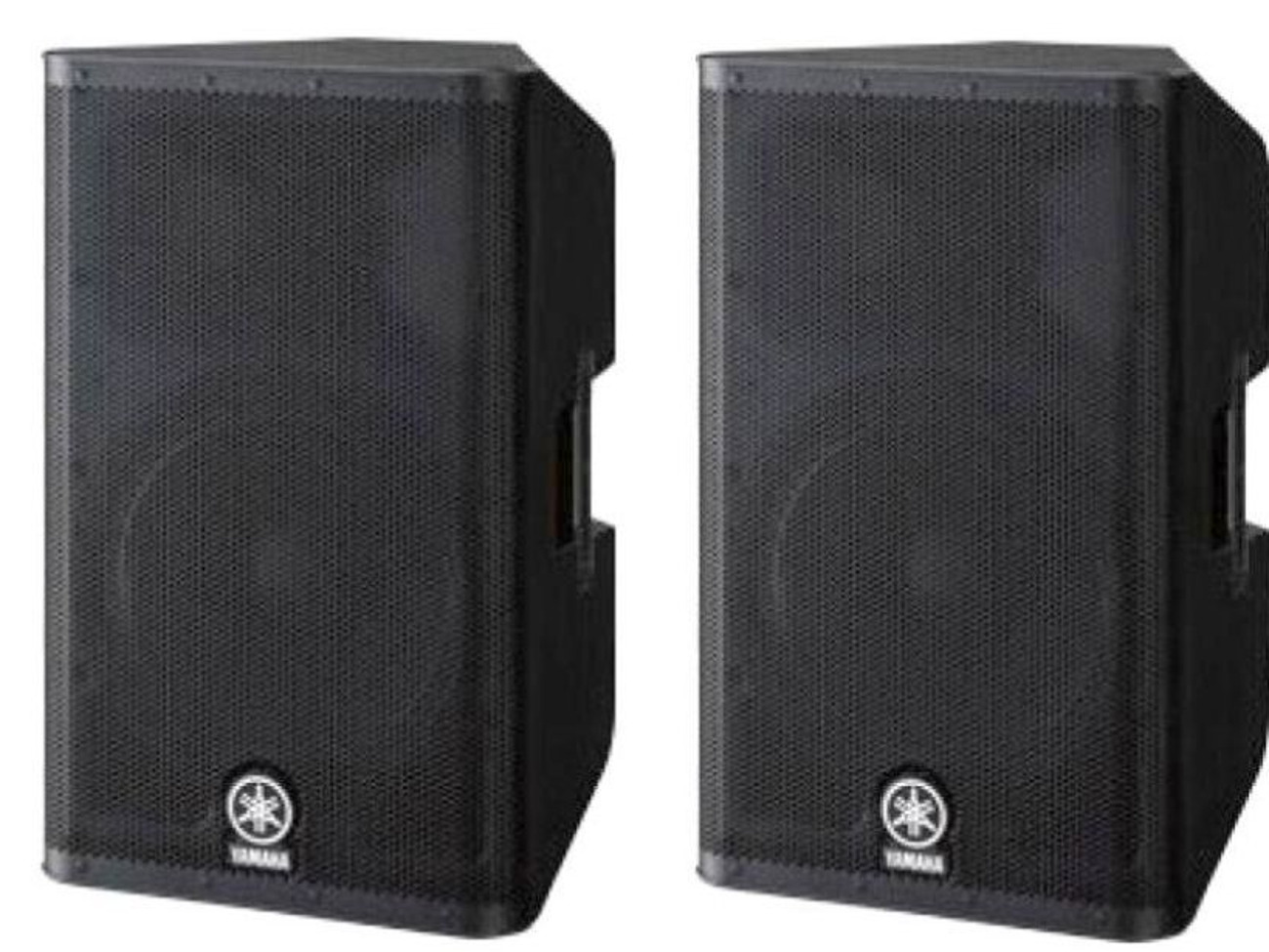 Yamaha dxr15 active speakers with stands/accessories avail.