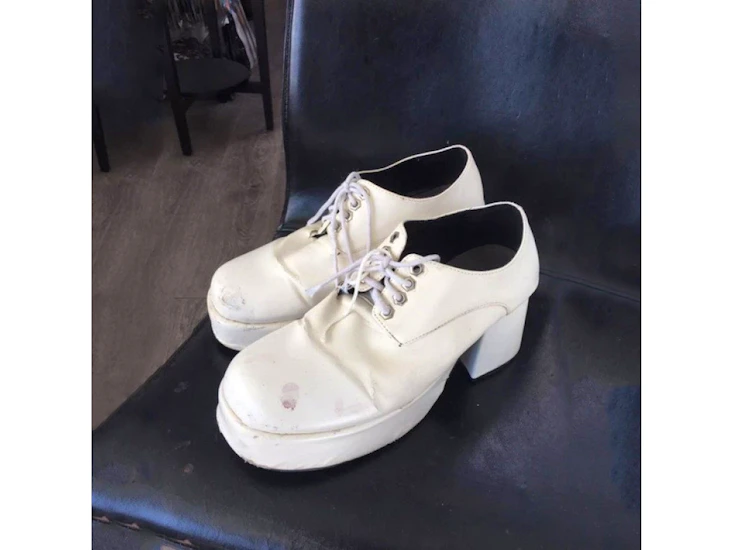 Z46 white disco men's platforms size 10