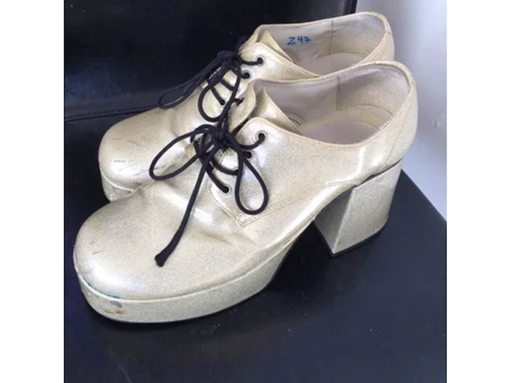 Z47 silver disco men's platforms size 10