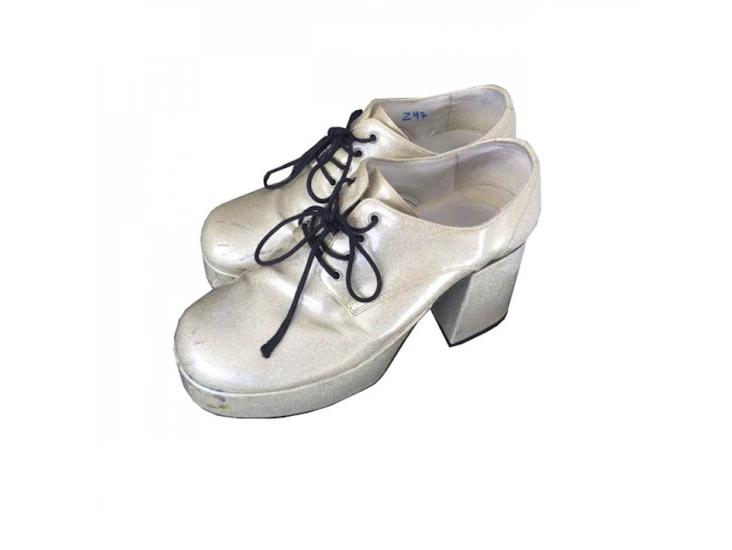 Z70a silver/gold disco men's platforms size 8 - 9