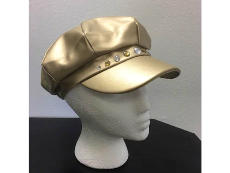Z90 gold pleather newsboy cap
