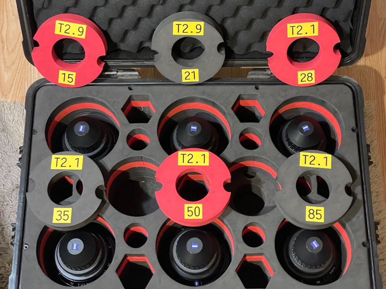 Zeiss cp2 cine lens kit (6lens) pl/ ef(canon) mount