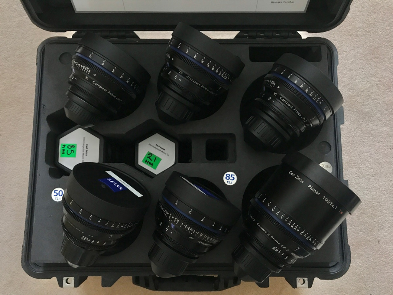 Zeiss cp2 set of six lenses