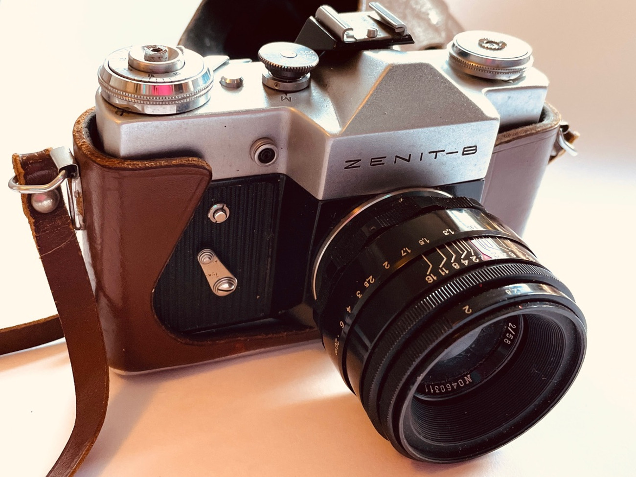 Zenit b vintage film camera, with lens