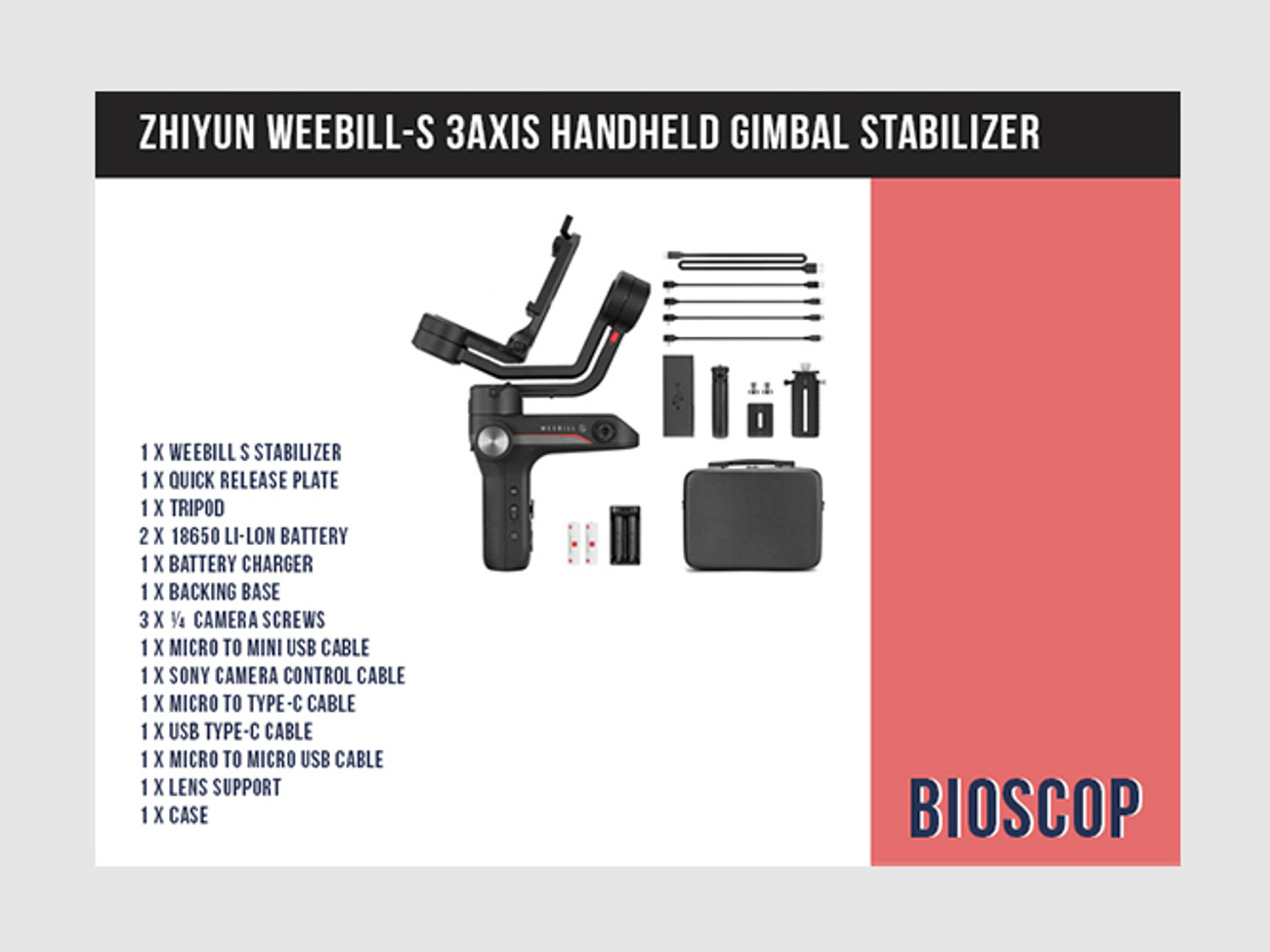 Zhiyun weebill-s gimbal stabiliser