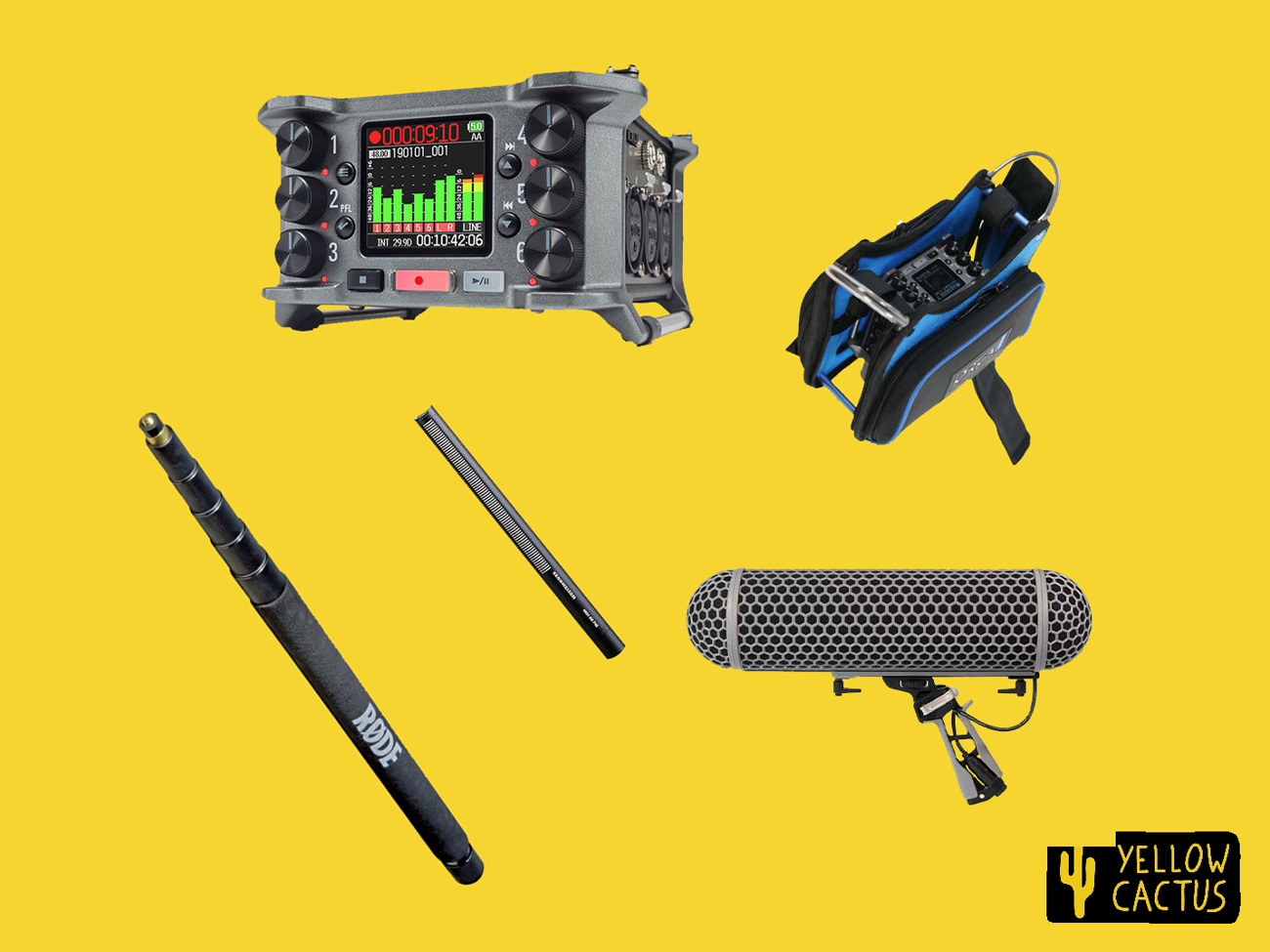 Zoom 6 professional sound recording kit field + 416 + blimp 2 + boom pole