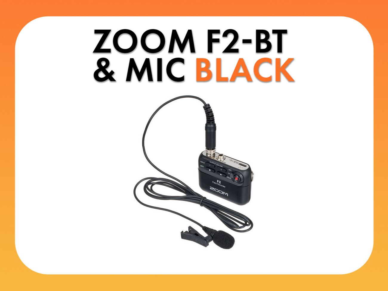 Zoom f2-bt (black) with lapel mic