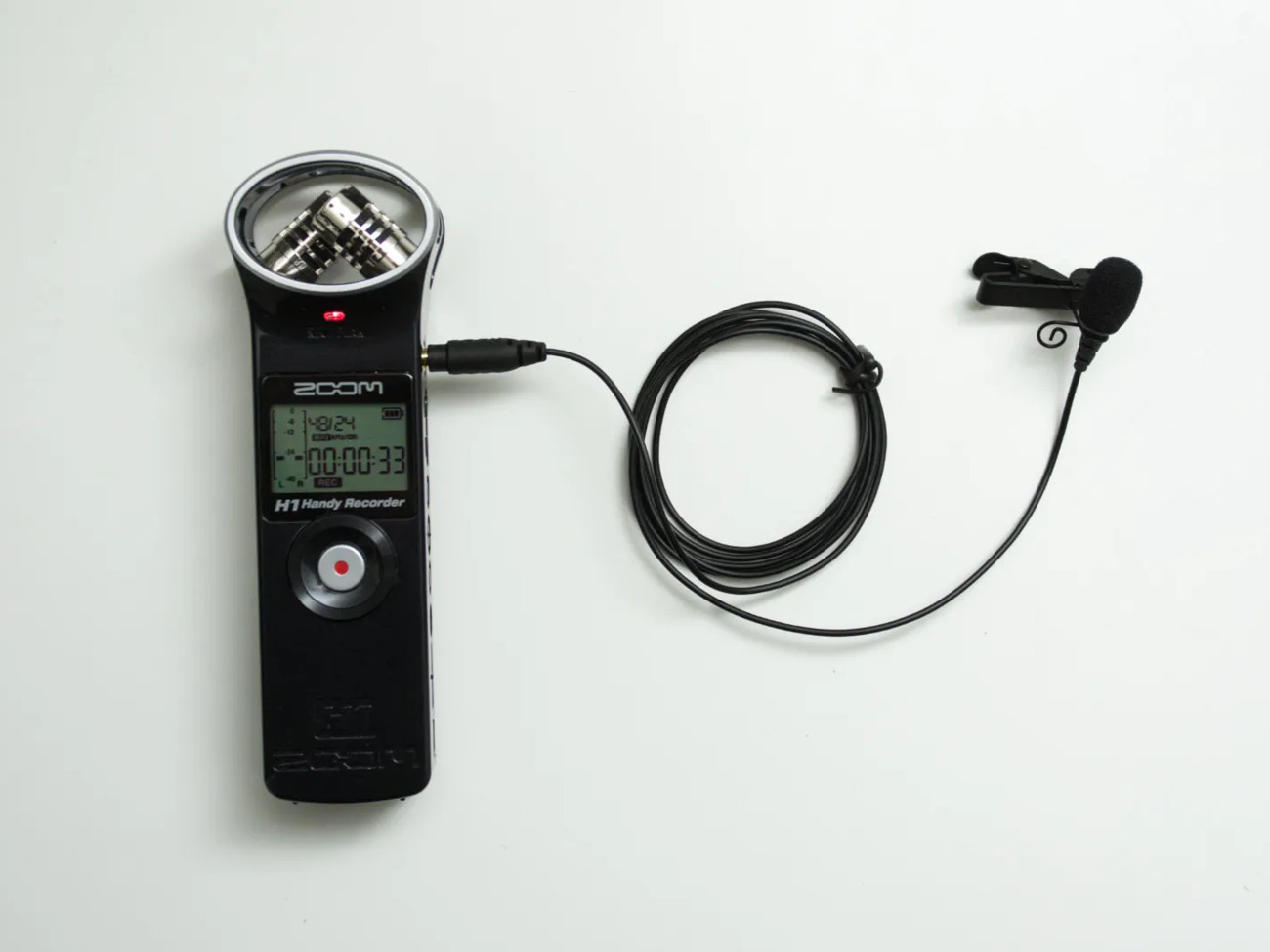 Zoom h1 audio recorder + lavalier microphone
