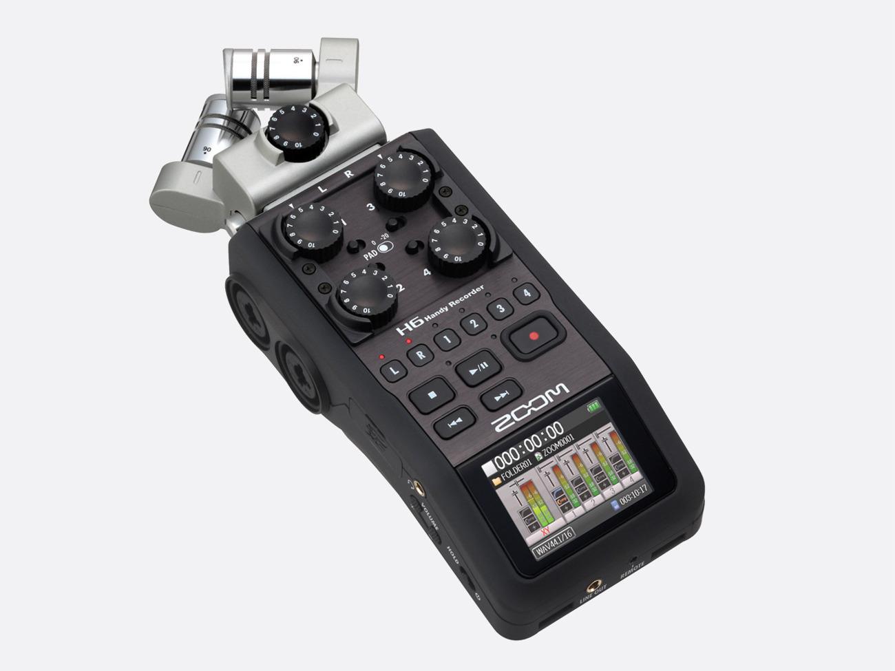Zoom h6 audio recorder and 2 mics