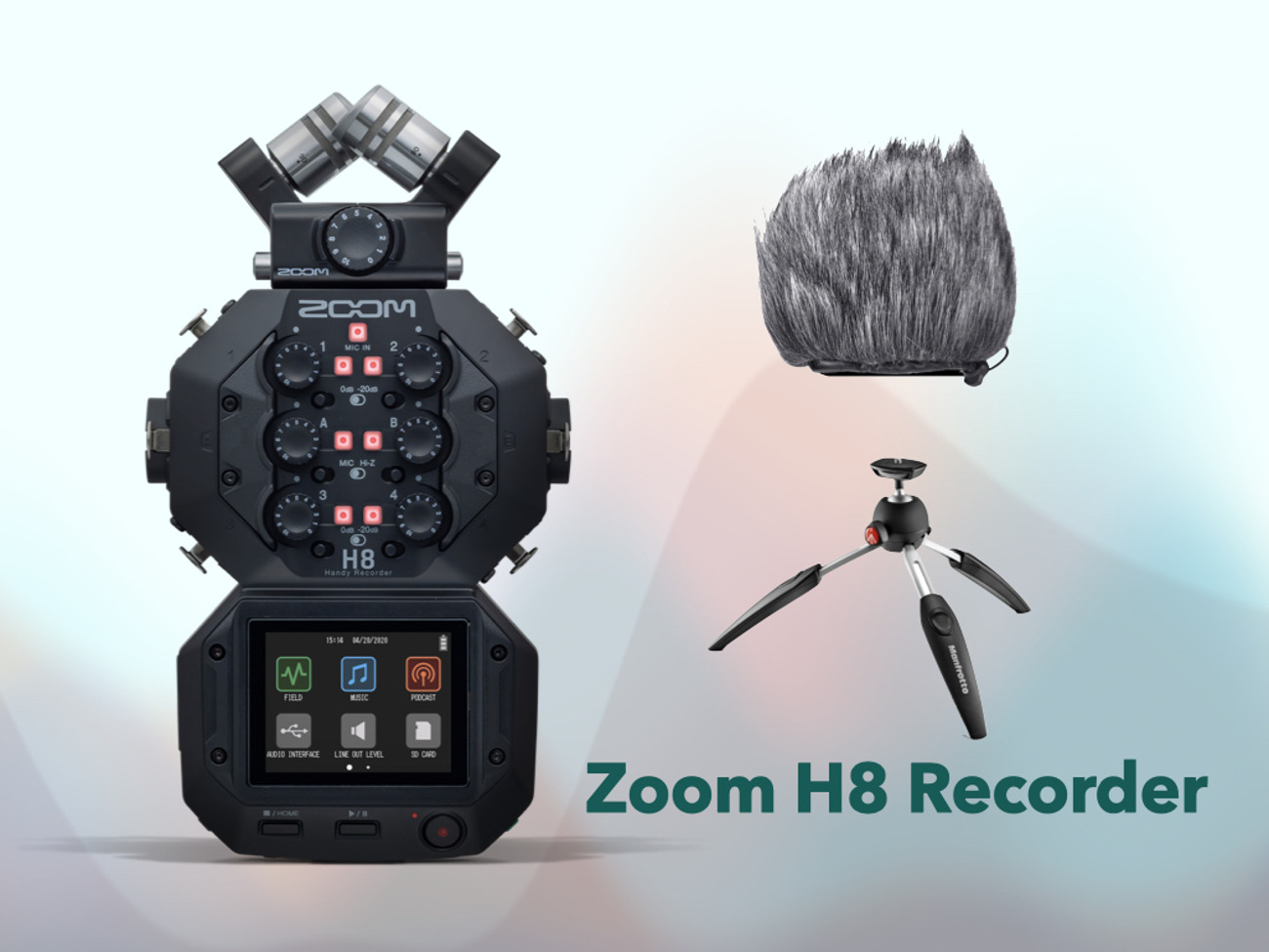 Zoom h8 recorder with stand