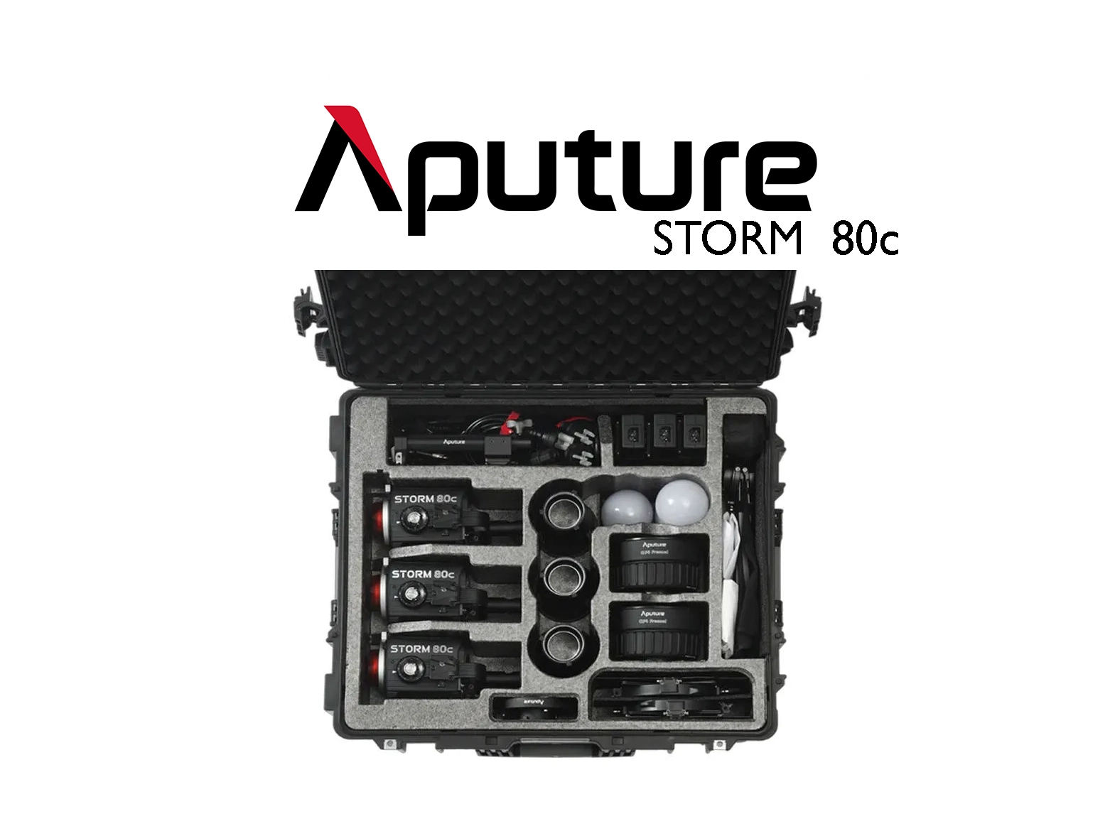 3x aputure storm 80c blair led hard / travel case 