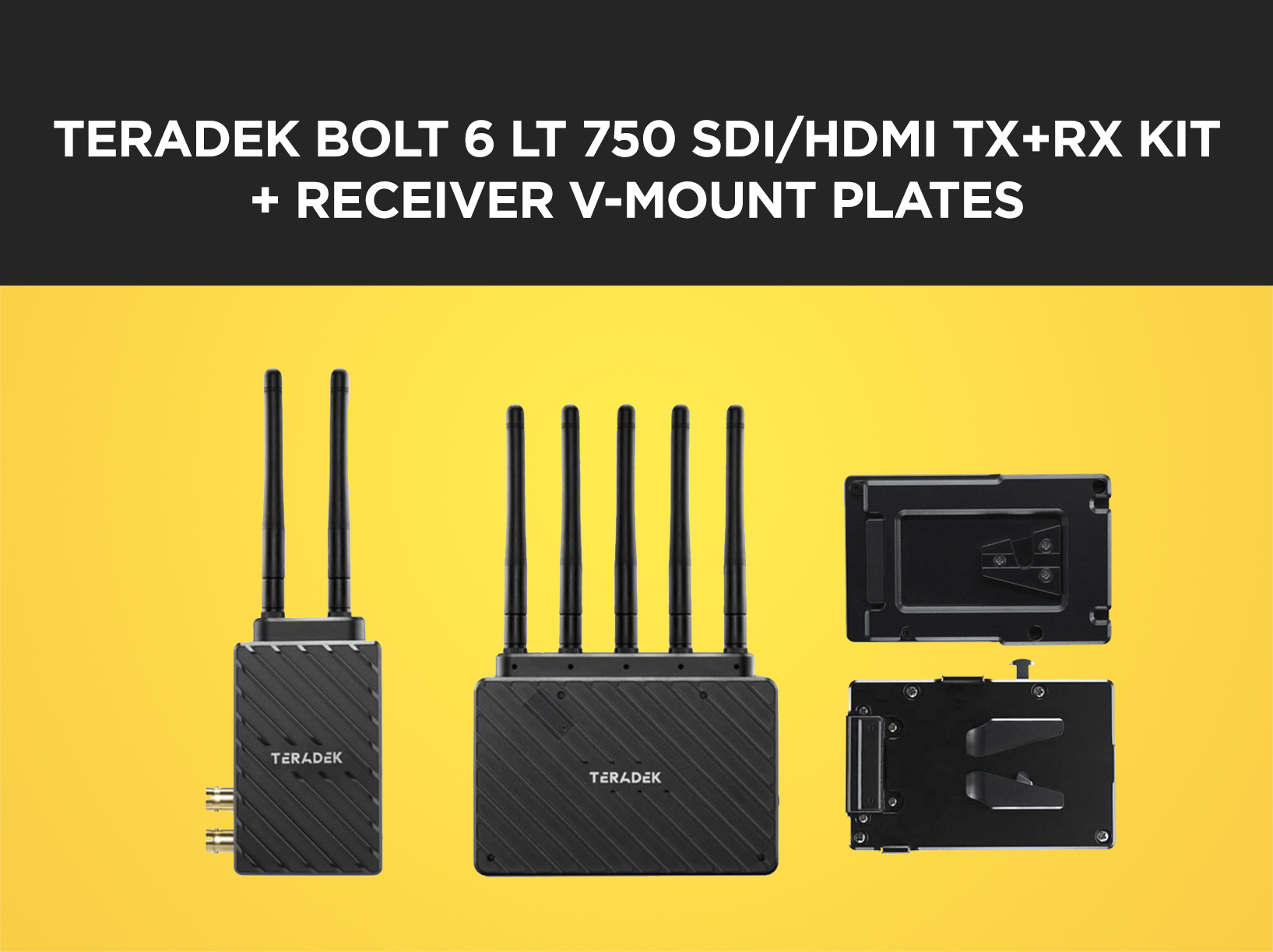 Teradek bolt 6 lt 750 tx/rx sdi/hdmi (+ v-mount plates) wireless video