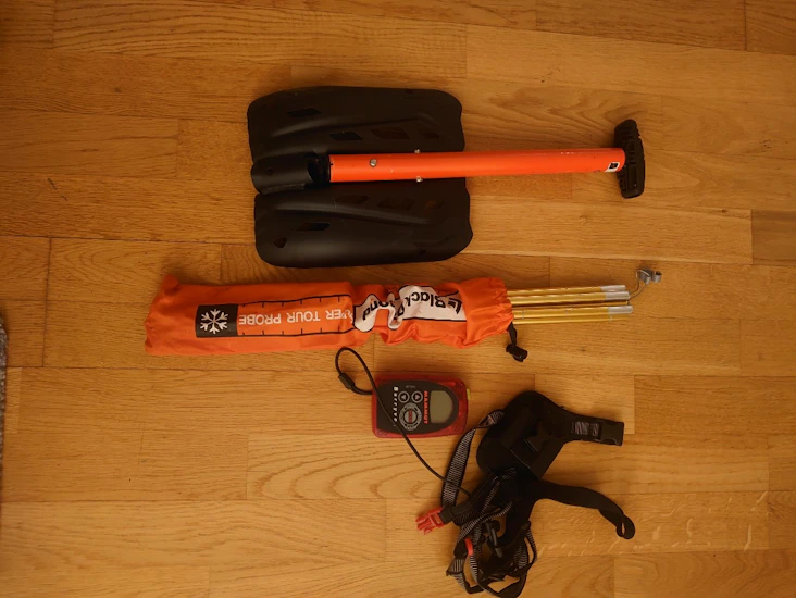 Skredsett spade, transciever, sonde